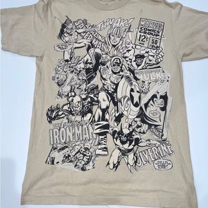 Solar Flare Marvel Comics Group Mens M Beige Graphic Print T Shirt Crew Neck